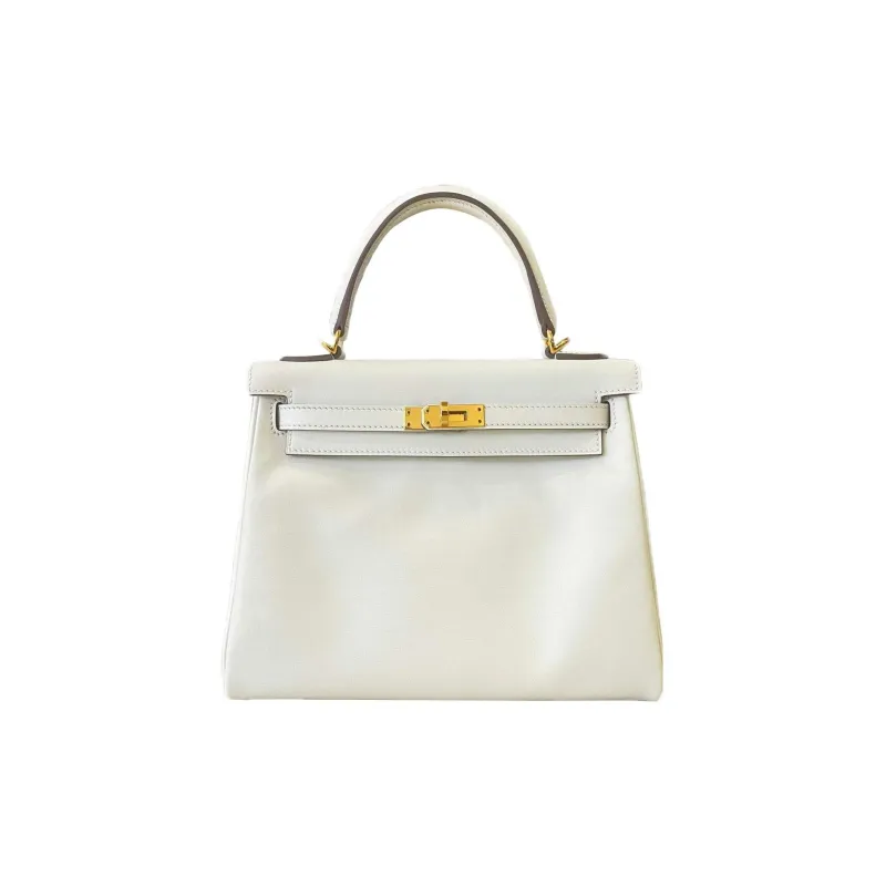 HERMES Kelly Swift Calfskin Kelly Bag Handbags Regular Women's 0T Mushroom White-0