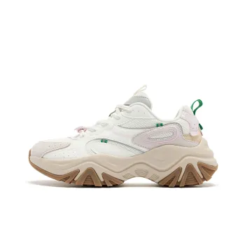 QIAODAN Bianco Shoes Cushioning Abrasion Resistant Lightweight Low Top Casual Shoes Women's White Green