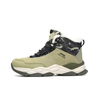 Jeep Breathable Warm Wear Resistant Cushioning Height Increasing Short Outdoor Boots Men's Green