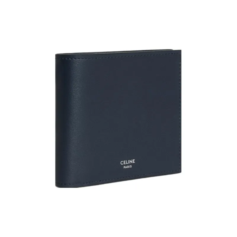 CELINE Shiny Calfskin Wallet Regular Men's Sacred Blue-1