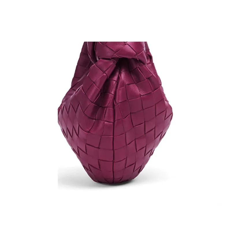 Bottega Veneta JODIE Leather Dumpling Bag Clutch Mini Women's Purple-2