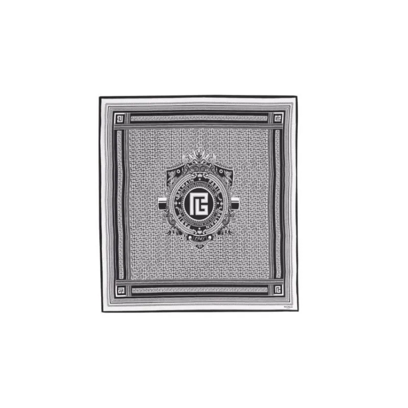 BALMAIN Silk Scarves Women's Black/White-0