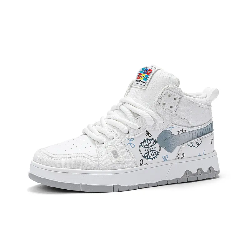 SESAME STREET Cushioned Wear-Resistant Lightweight Height Increasing High-Top Skateboard Shoes Unisex-8
