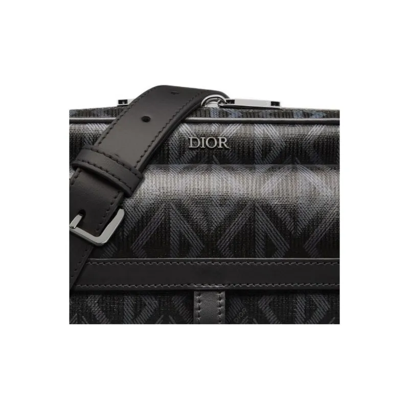 DIOR Hit The Road Canvas With Smooth Cow Leather Messenger Bag Shoulder Bag Crossbody Bag Men's Black-5