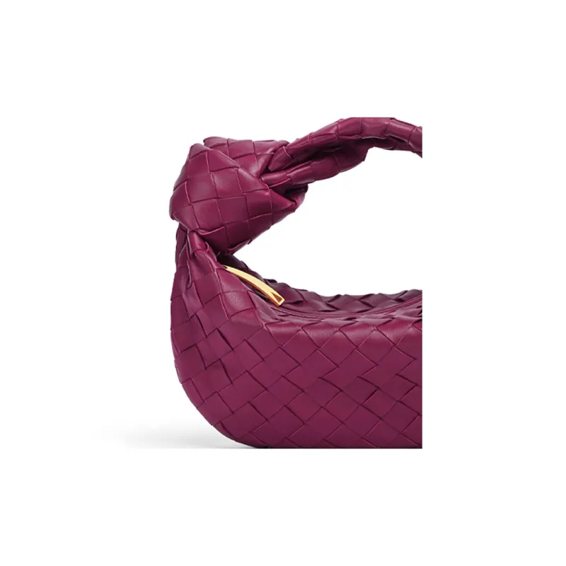 Bottega Veneta JODIE Leather Dumpling Bag Clutch Mini Women's Purple-3