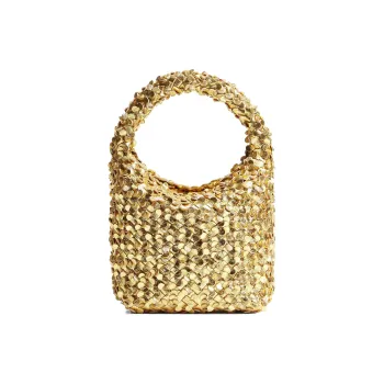 Bottega Veneta CABAT Lambskin Bucket Bags Handbags Small Size Women's Gold