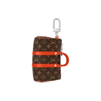 LOUIS VUITTON Monogram Coated Canvas With Leather Trim Keychain Bag Accessory Men's Orange