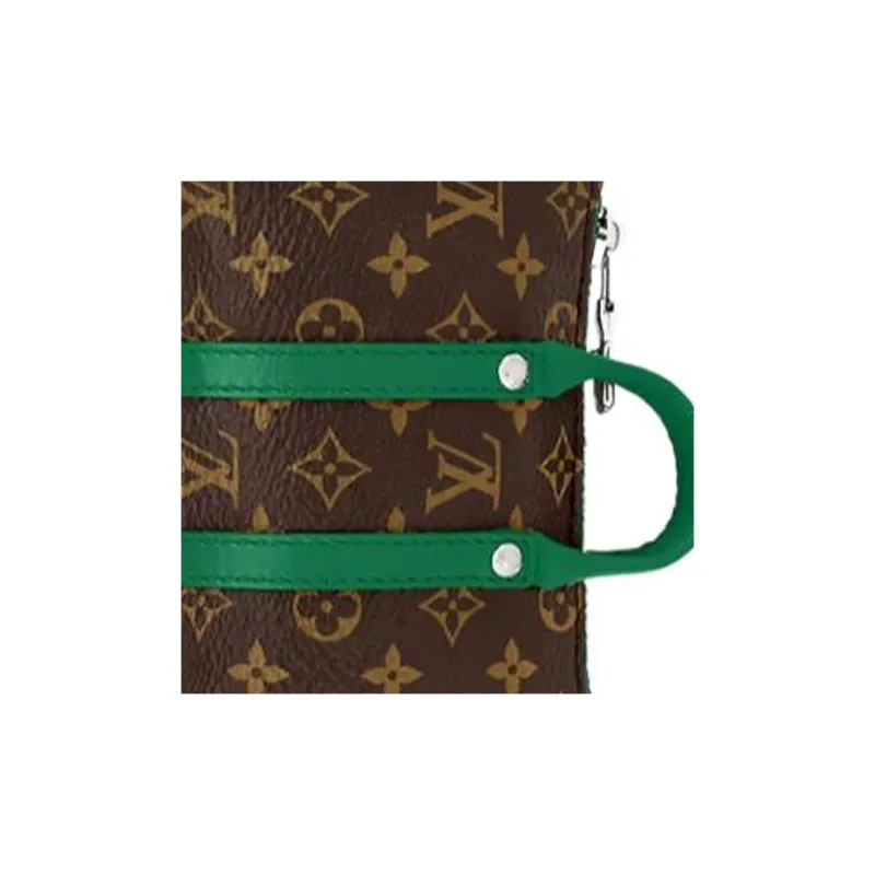 LOUIS VUITTON Mini Keepall Canvas With Leather Keychain Bag Accessory Men's Green-3