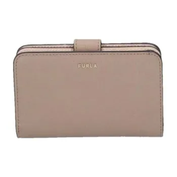 Furla Babylon Textured Leather Card Holder Wallet Regular Women's Gray