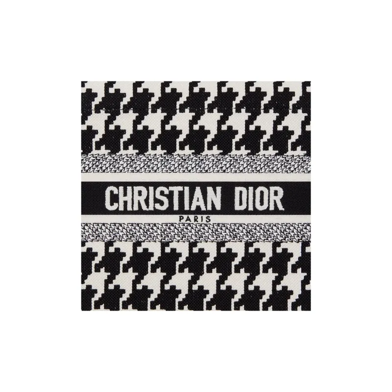 DIOR BookTote Embroidery Tote Bag Shopping Bag Handbag Small Size Women's Black/White-4