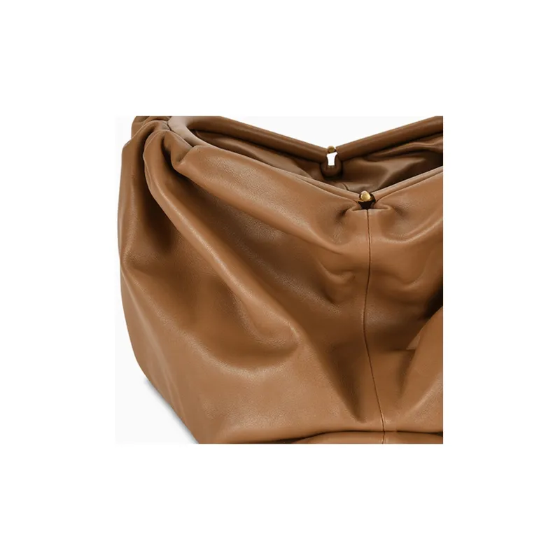 Bottega Veneta Cow Leather Cloud Bag Clutch Tubas Women's Caramel Brown-3