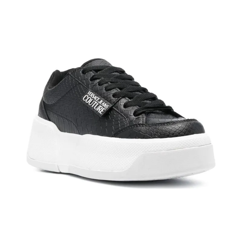 VERSACE JEANS Low Top Skateboard Shoes Women's Black-2