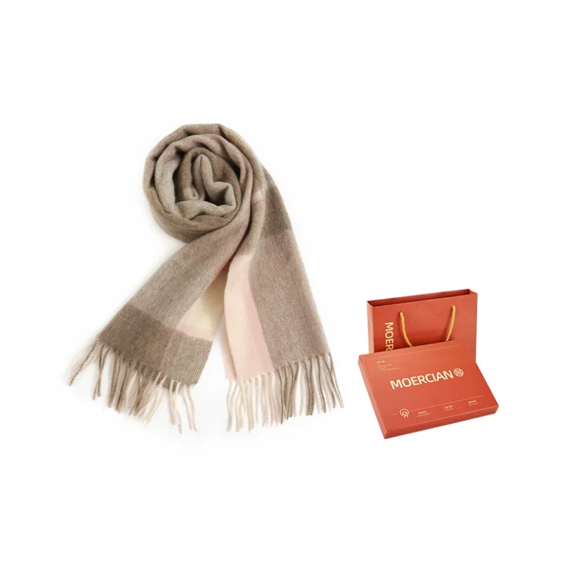 MOERCIAN 100% Wool Knit Scarves Women's-3