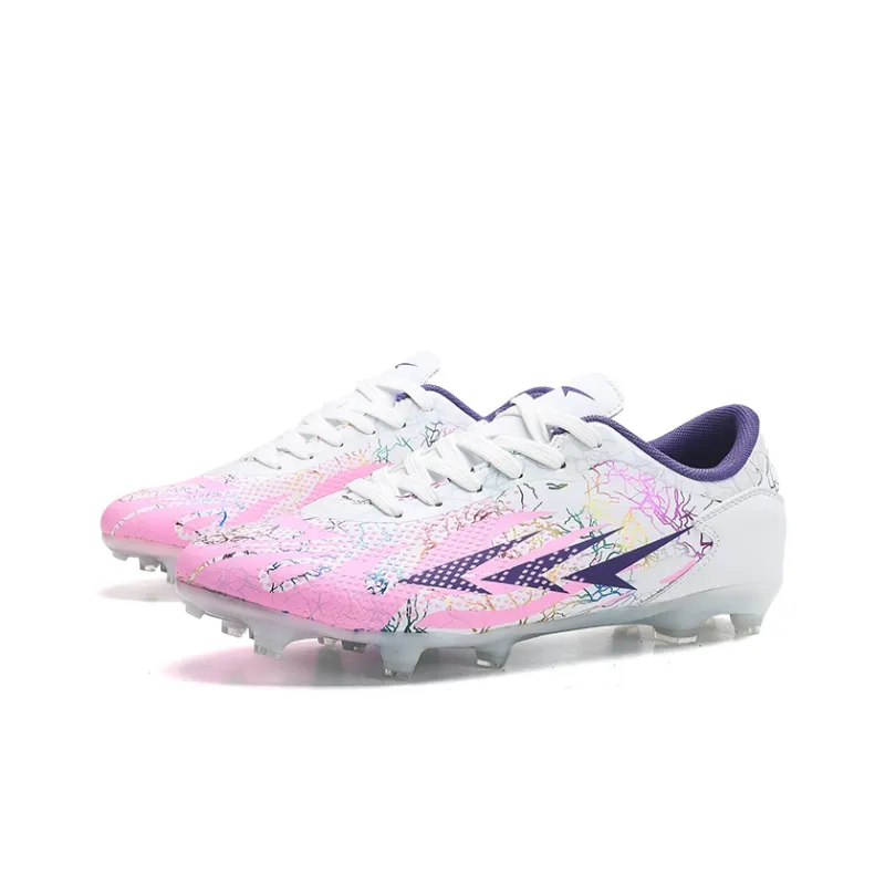 MEIKE Hundred Steps And Arrow Through The Target Soccer Shoes Unisex White Pink-2