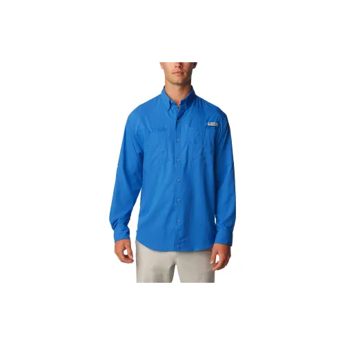 Columbia PFG Tamiami Shirts Men Royal Blue