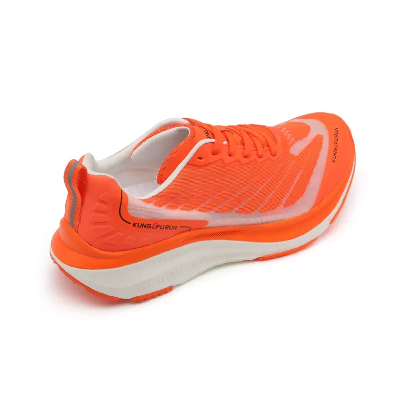 Kung Fu Run Cushioning Anti Slip And Wear Resistant Breathable Support Low Top Running Shoes Unisex Sun Orange Red-3