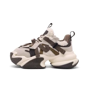 Mr.shang Warm Low-Top Chunky Sneakers Women's Beige