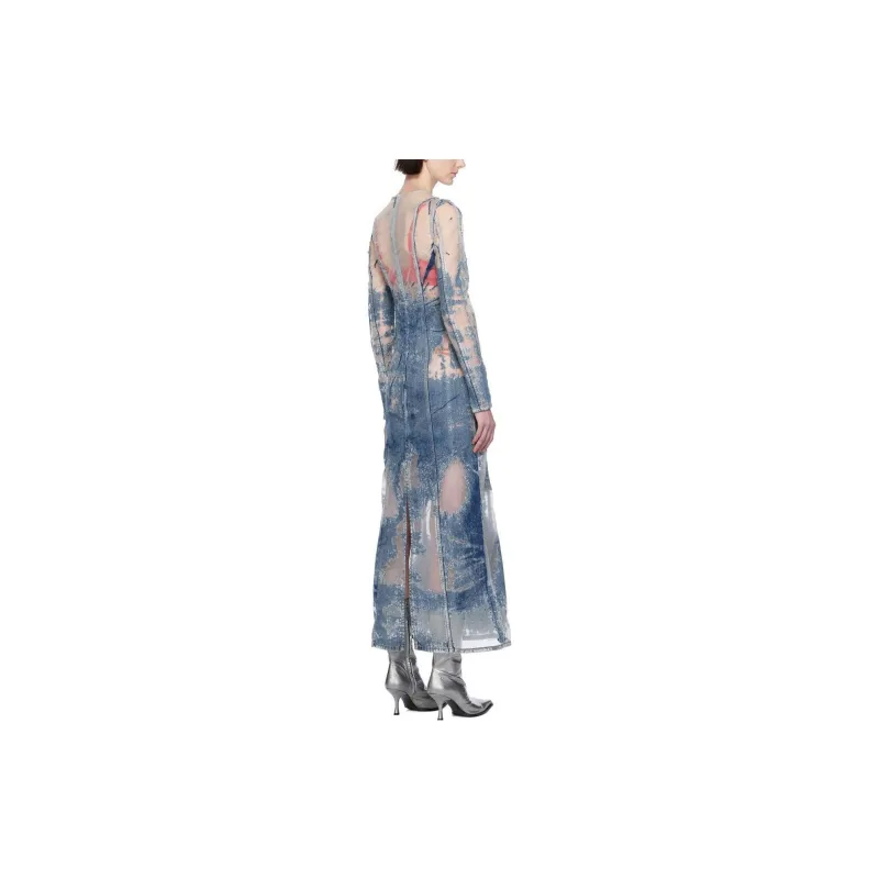 DIESEL FW23 Long-Sleeved Dresses Women's Light Blue-1