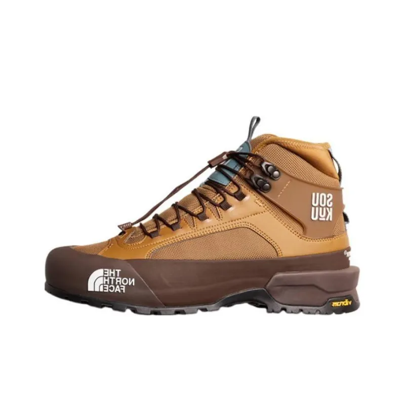 THE NORTH FACE SOUKUU Series Cushioning Anti Slip And Wear Resistant High Top Outdoor Shoes Men's Brown-0