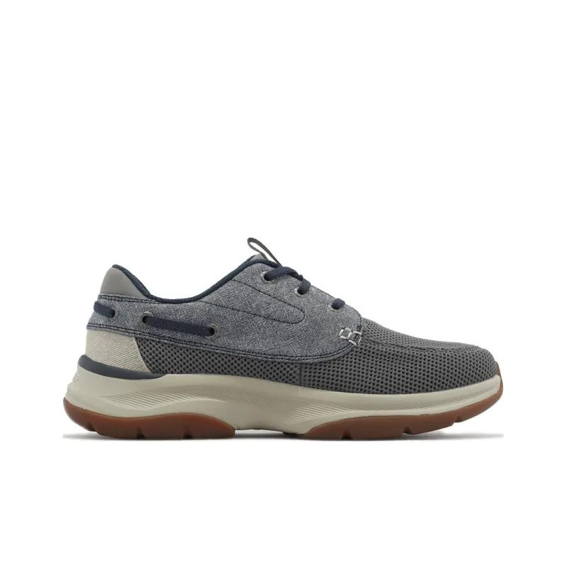 Skechers Bucknell-HAWN Cushioning Wear-Resistant Low-Top Casual Shoes Men's Gray Dark Blue-1