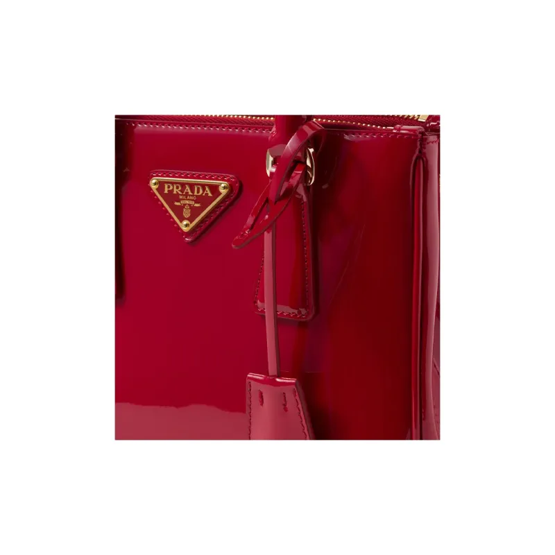 PRADA Patent Leather Shoulder Bag Crossbody Bag Handbag Mini Women's Cherry Red-3