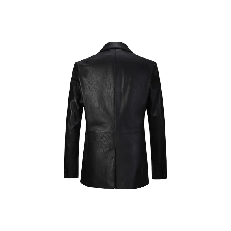 DAVID NAMAN Leather Jacket Men's Black-1