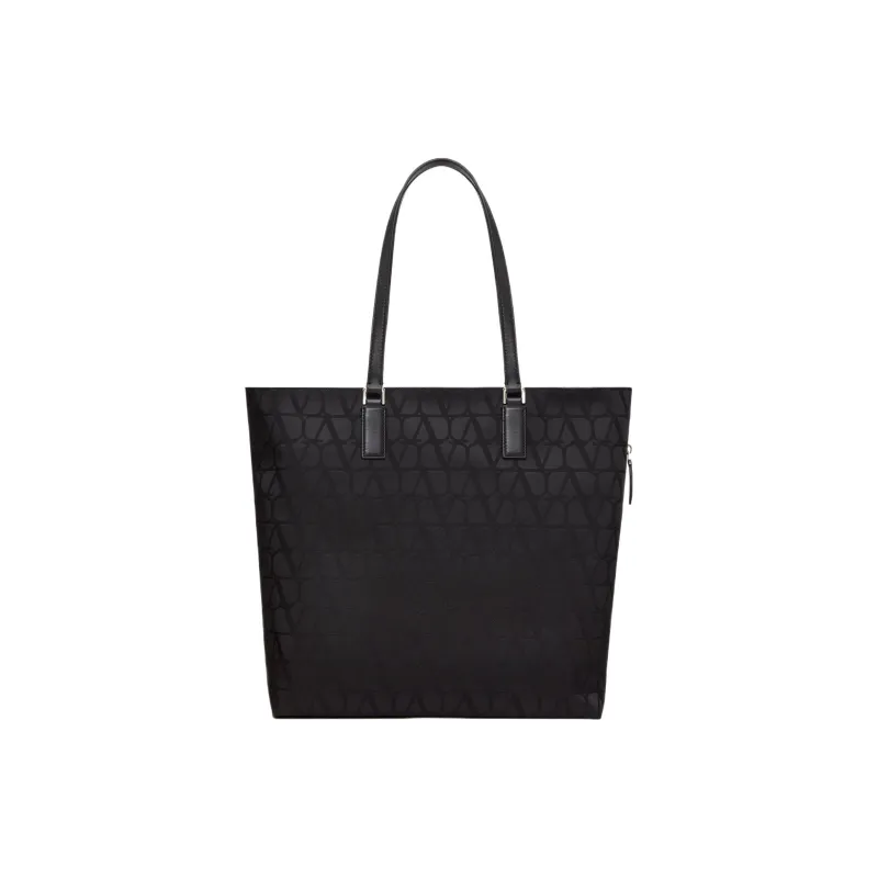 Valentino Calfskin Detail Tote Bag Shopping Bag Shoulder Bag Handbag Regular Men's Black-3