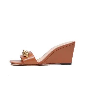 COACH Elise Wedge Abrasion Resistant Slide Slippers Women's Brown