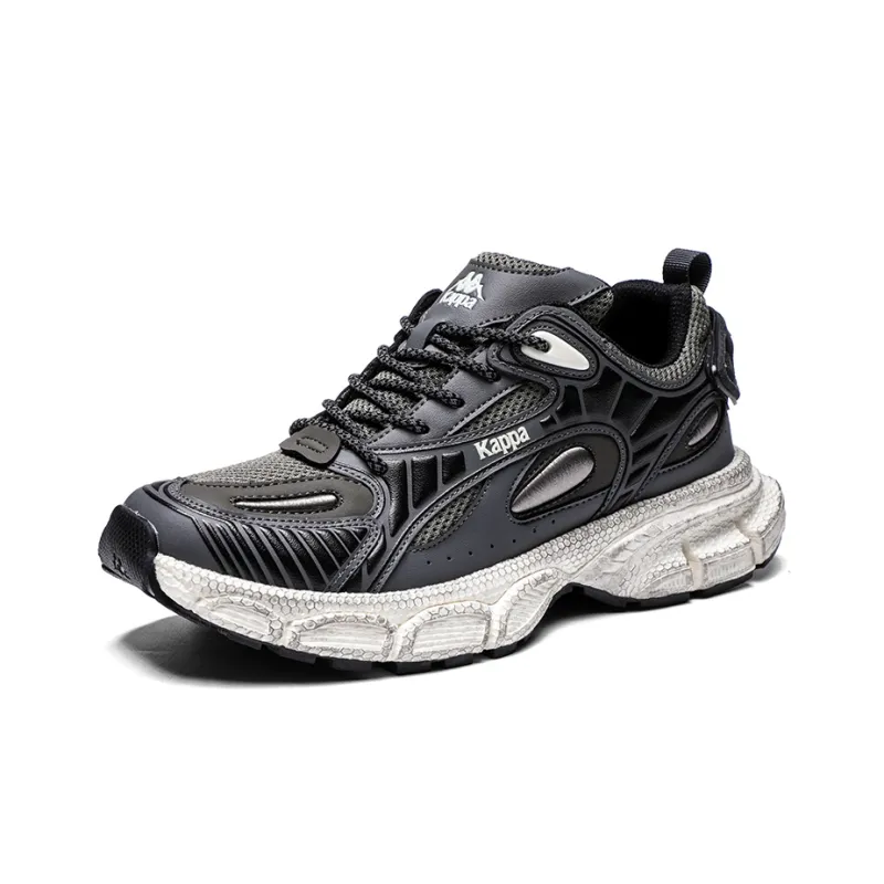 Kappa Anti Slip Wear Resistant Low Top Chunky Sneakers Men's Gray-2