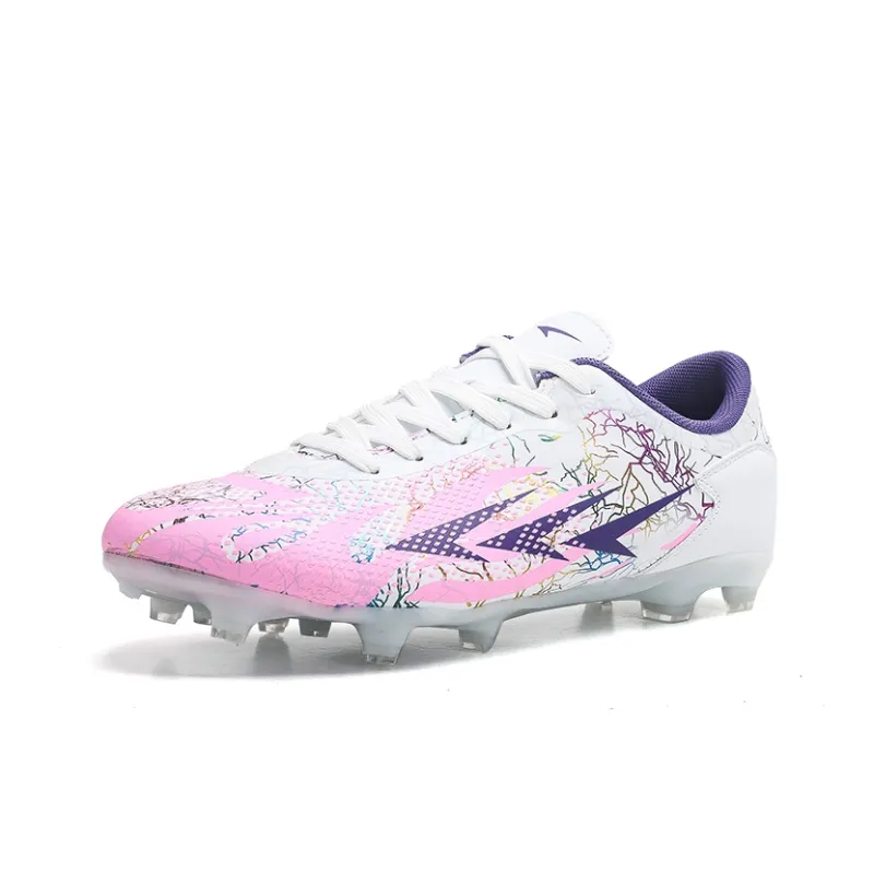 MEIKE Hundred Steps And Arrow Through The Target Soccer Shoes Unisex White Pink-1