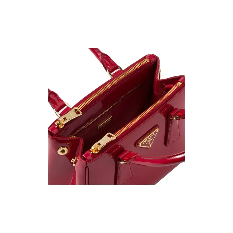 PRADA Patent Leather Shoulder Bag Crossbody Bag Handbag Mini Women's Cherry Red-4