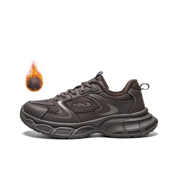 RENBEN Warm Wear Resistant Slip Resistant Low Top Chunky Sneakers Women's Coffee