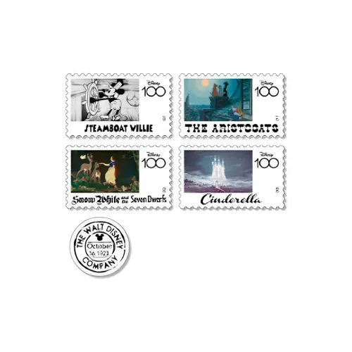 Disney 100th Anniversary Ichiban Kuji H Prize Stamp Style Sticker Set IP Merch