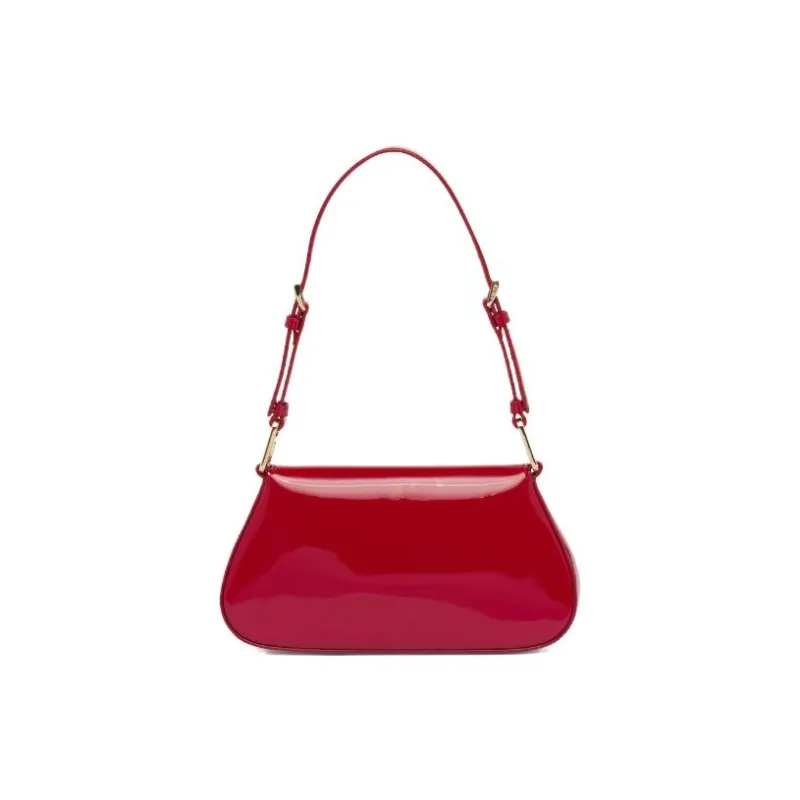 PRADA Patent Leather Shoulder Bag Regular Women's Cherry Red-3