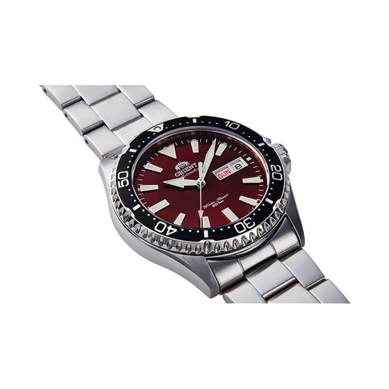 ORIENT Automatic Mechanical Movement Stainless Steel Strap Watch 42*13mm Men's Watches Red Watch Dial RA AA0003R19B-1