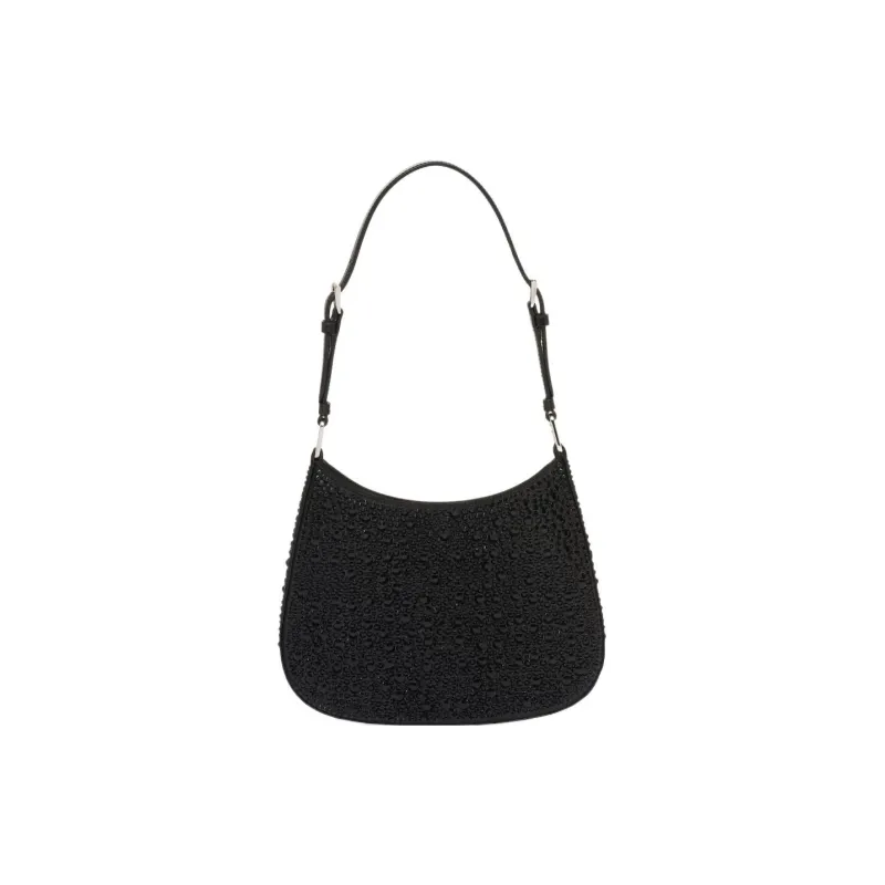 PRADA Cleo Fabric Shoulder Bag Women's Black-2
