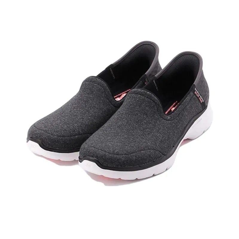 Skechers Go Walk 6 Hands Free Slip Ins Cushioned Slip Resistant Low Top Casual Shoes Women's Gray-2