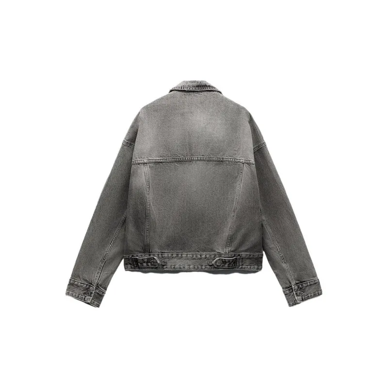 ZARA Denim Jackets Women's Gray-1
