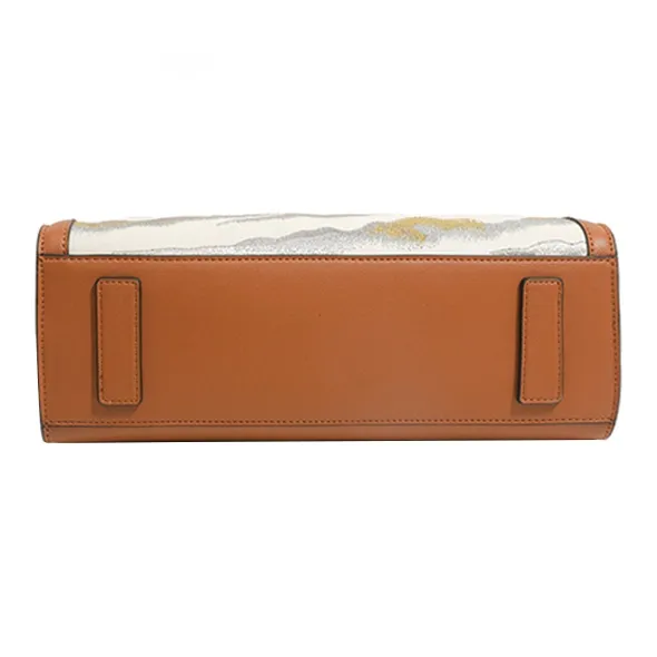 Forever Lucky Genuine Leather Shoulder Bag Medium Size Women's Gold Brown Smoke And Mist Silver Gray-4