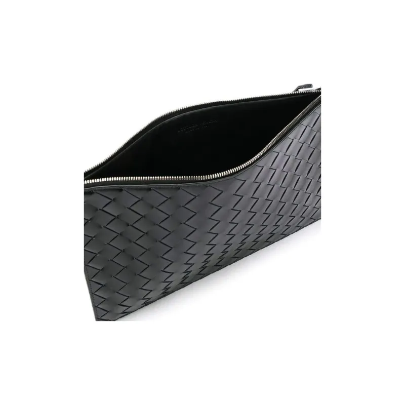 Bottega Veneta Leather Clutch Men's Black-2