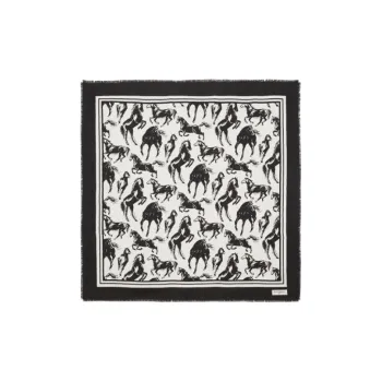 BALMAIN Horse print Silk Scarf