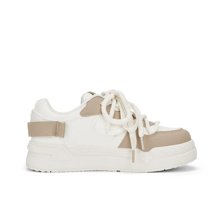 KARLIE KELLER Skateboard Shoes Women's Low Top Khaki-1