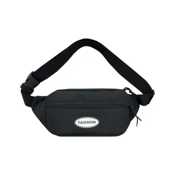 BALANG Nylon Fabric Shoulder Bag Crossbody Bag Fanny Pack Sling Bags Regular Unisex Black/White
