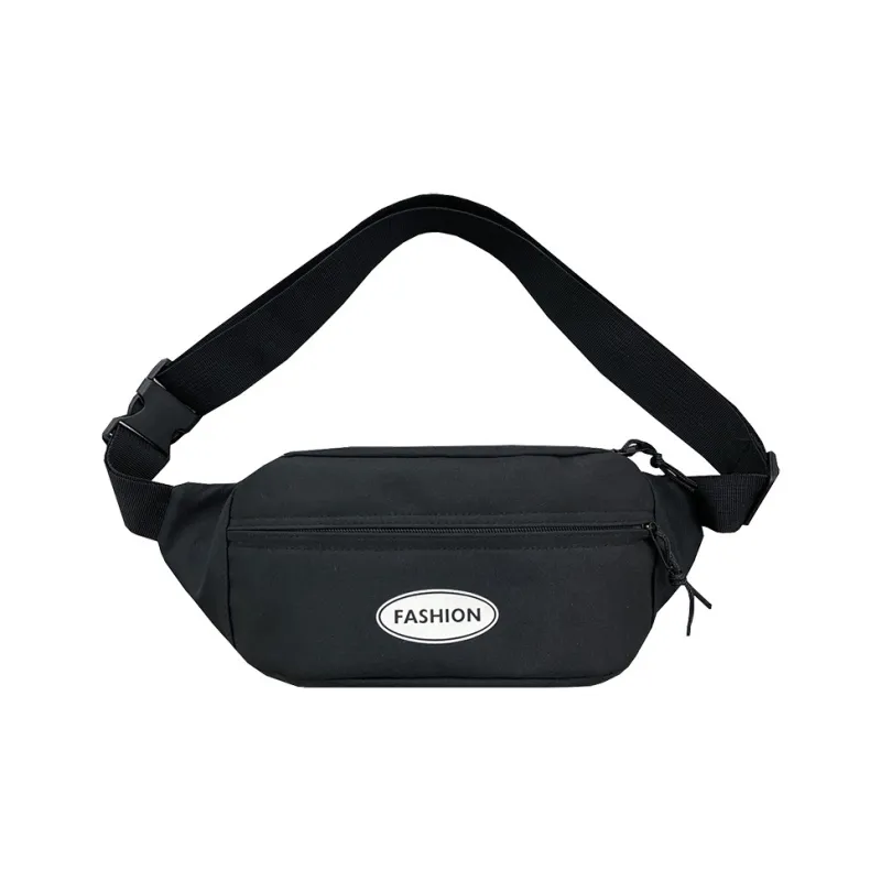 BALANG Nylon Fabric Shoulder Bag Crossbody Bag Fanny Pack Sling Bags Regular Unisex Black/White-0