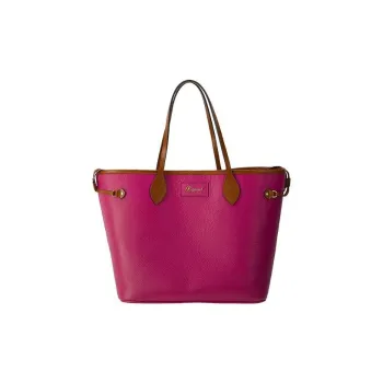 RAPPORT Grain Leather Tote Bag, Shopping Bag, Shoulder Bag, Handbag Regular Women's Pink