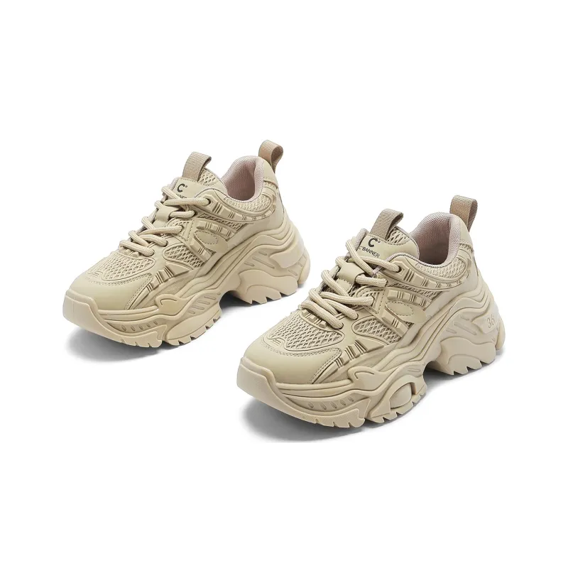 C°BANNER Low Top Chunky Sneakers Women's Khaki-2