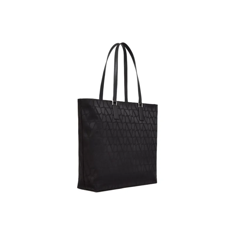 Valentino Calfskin Detail Tote Bag Shopping Bag Shoulder Bag Handbag Regular Men's Black-1