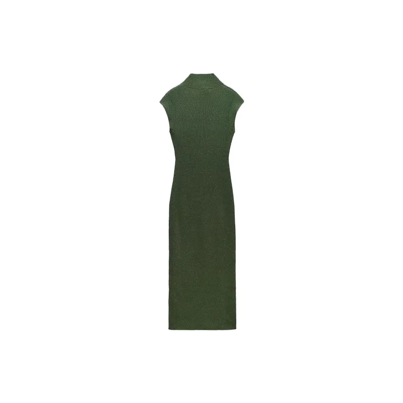 ZARA Sleeveless Dresses Women's Green-1