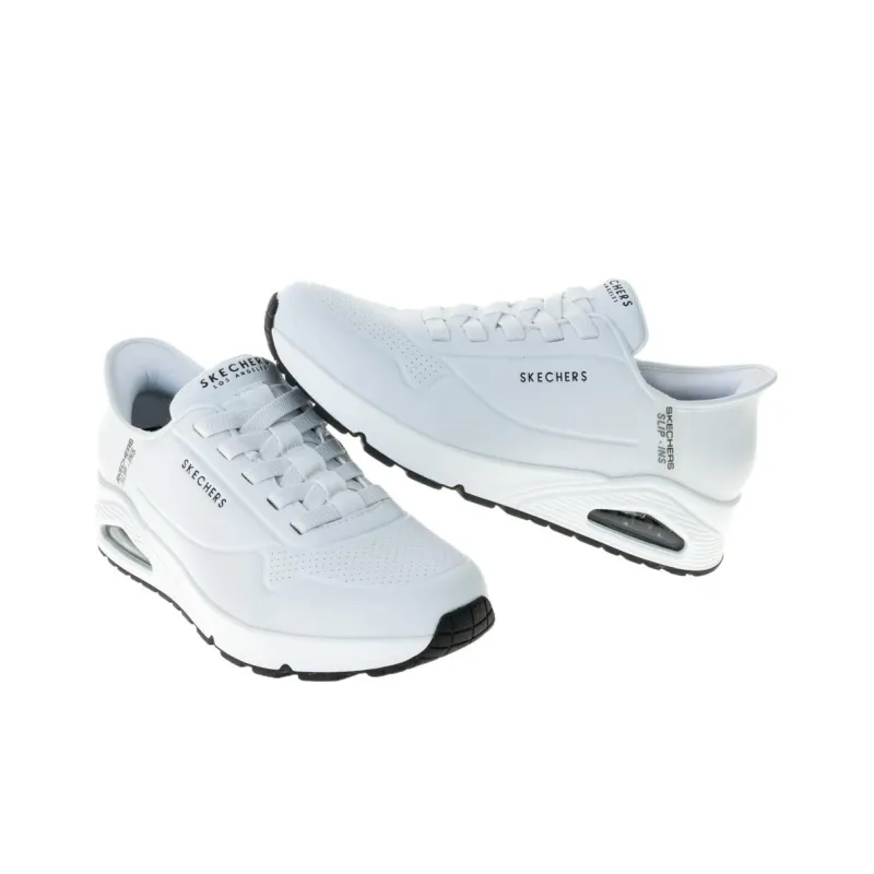 Skechers UNO SLIP INS Abrasion Resistant Breathable Low Top Running Shoes Men's White-3