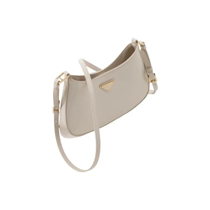 PRADA Patent Leather Hobo Bag Shoulder Bag Women's Ivory White-1